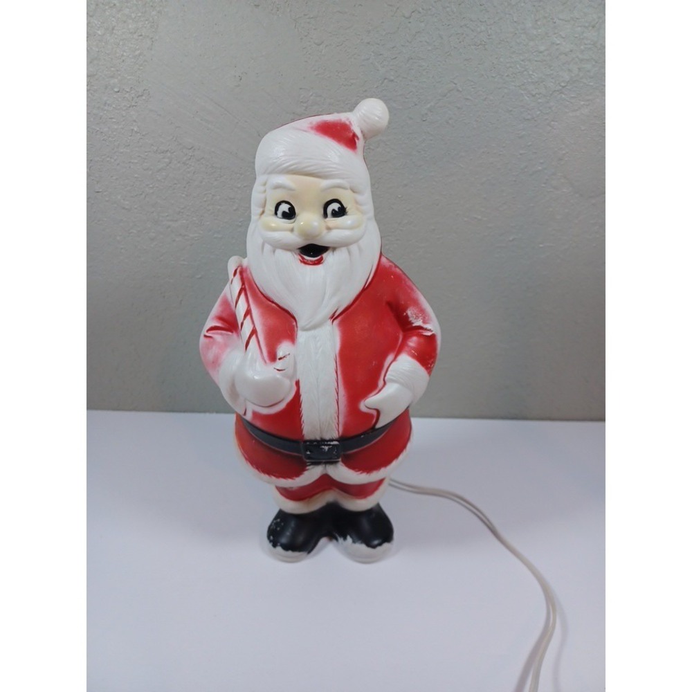 RARE  Lidco 1960's Vintage Blow Mold Santa With Candy Cane 13-1/2" Works Great! - Picture 9 of 9